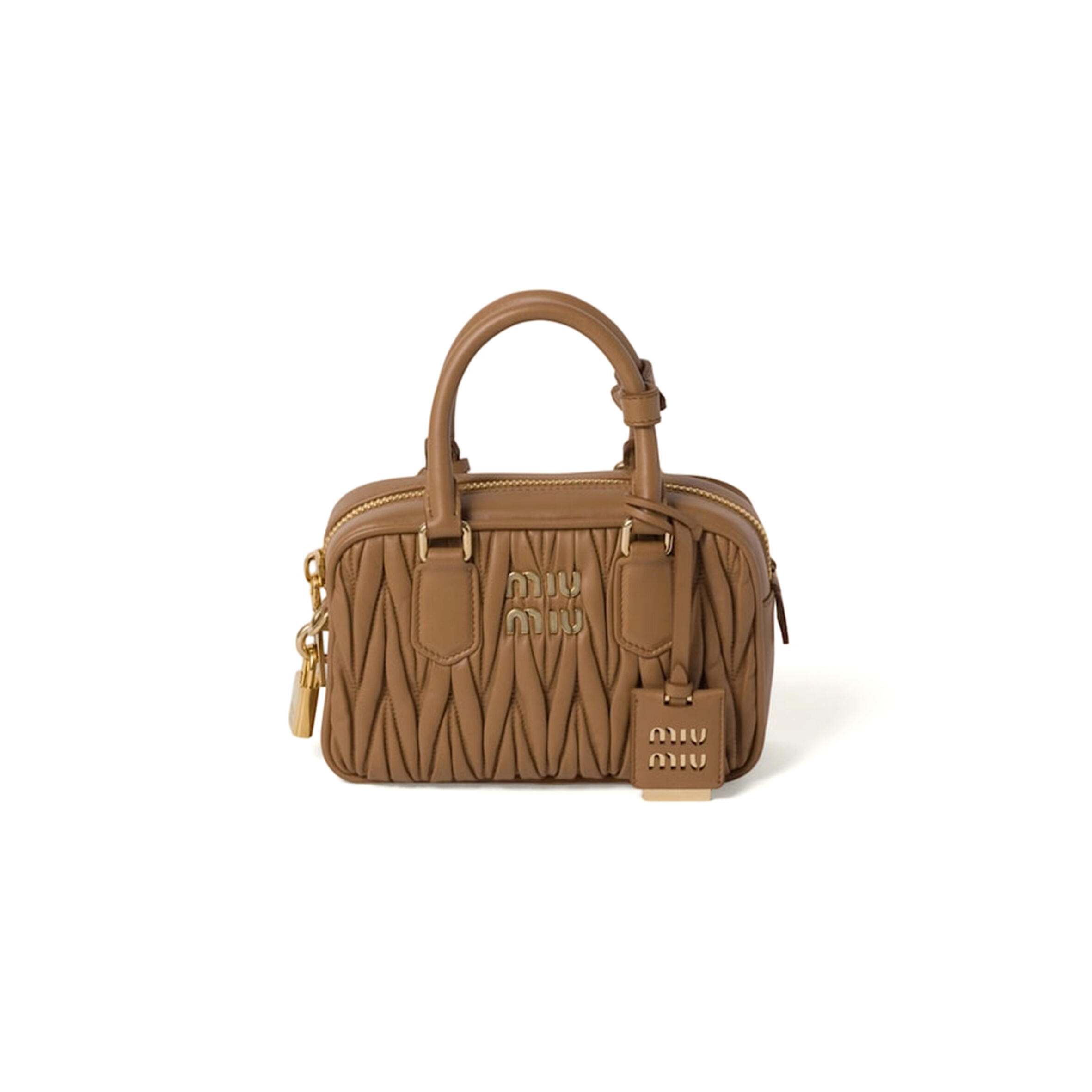 MIU MIU ARCADIE MATE LASSÉ HANDBAG 5BB123 (19*13*6cm)